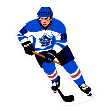 Playing hockey sticker