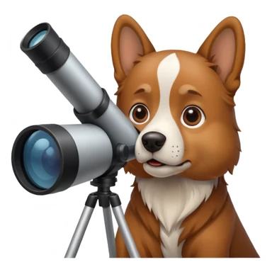 dog with telescope  sticker