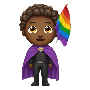 David with a pride flag cape sticker