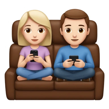 A couple sitting on a sofa watching a movie sticker