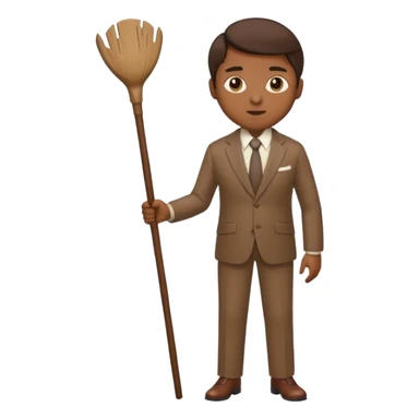 Give me a brown suit with stick just the clothes and add a stick beside sticker