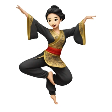 Oriental brunette woman dancer  sticker