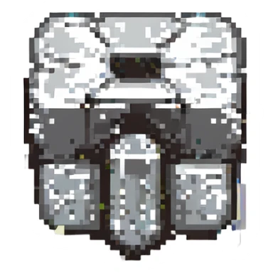 pixel art, metallic anvil, strong contrast sticker