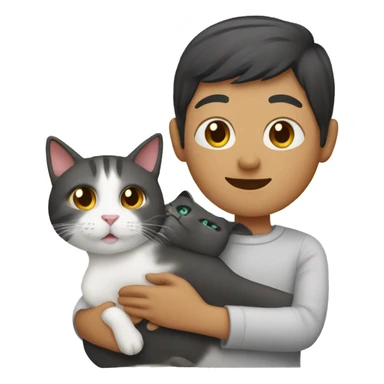 cat with owner sticker