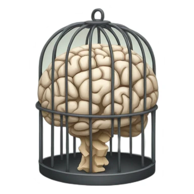 caged brain sticker