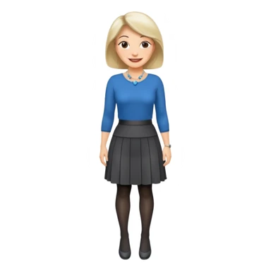 a fashionable middle aged woman, wearing skirt and tights  sticker