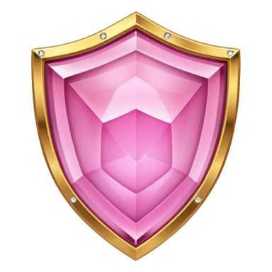 Pink crystal shield golden border sticker