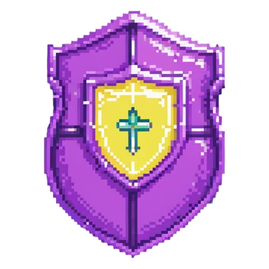 simple purple magical code shield with aura sticker