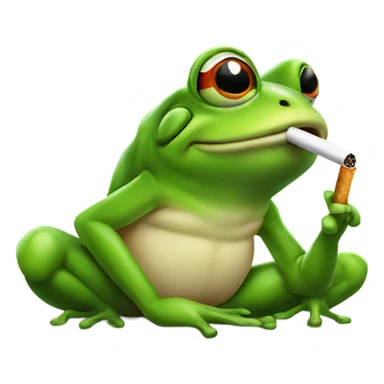 Frog with cigarette  sticker