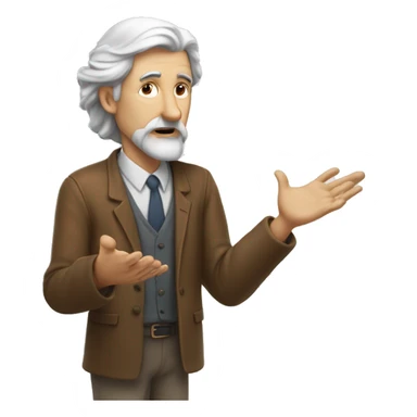 a wise white man  on  middle age offer something on his his whiteboard sticker