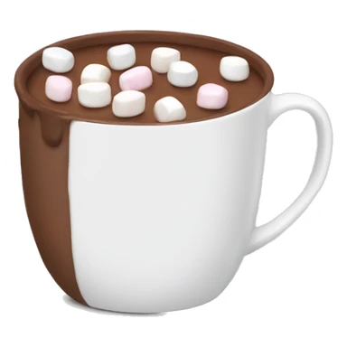 Mug of hot chocolate with mini marshmallows sticker