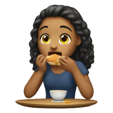 Girl eating peina sticker