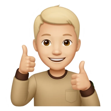 Smiley face with two thumbs up. The face is asian sticker