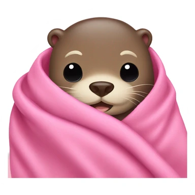 otter cozy in pink blanket sticker