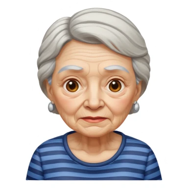 Old lady with striped t shirt sticker