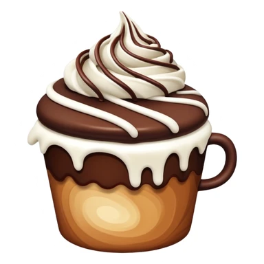 chocolate ganache cake cup with white swirly drizzle  sticker