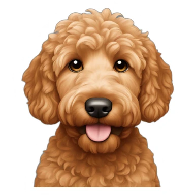 red/apricot colored F1B mini goldendoodle profile headshot sticker