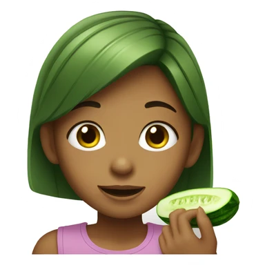 girl eating cucumber sticker