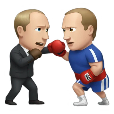Putin boxing Mark Zuckerberg sticker
