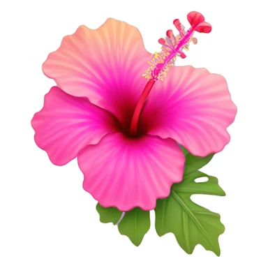 Ombré pink hibiscus flower sticker