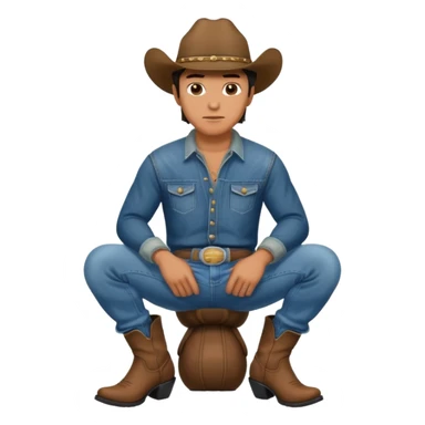 cowboy squatting with butt out sticker