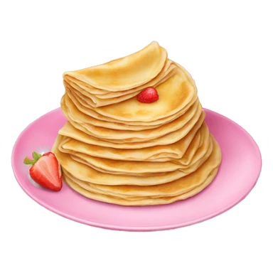 Crepes stacked on a pink porcelain plate sticker