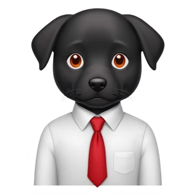 black dog with red tie,white shirt sticker
