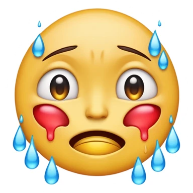 cartoon sticker of a crying emoji with intense tears, colorful and cheerful, no text, suitable for WhatsApp and Instagram sticker