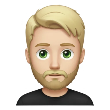 tech bro with blonde hair, pale green eyes, and beard. And black shirt with no color on it. sticker