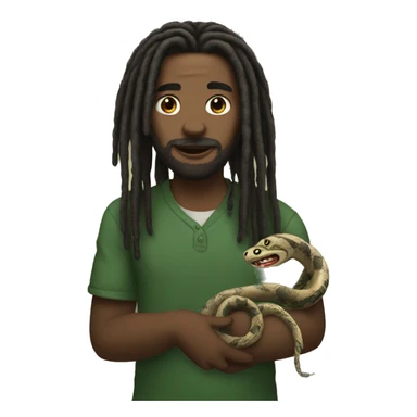 someone with dreads holding a snake sticker