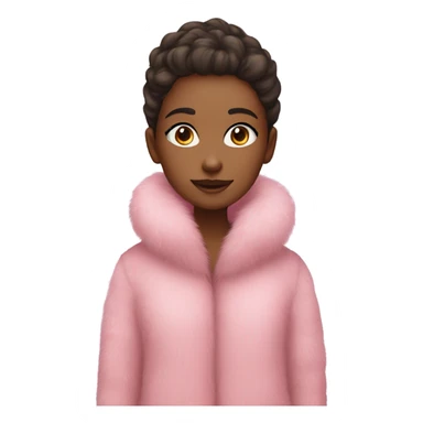 girl in a pink fur coat sticker