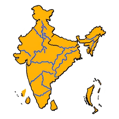 India map with saffron colour ( akhand Bharat ) with proper state sticker