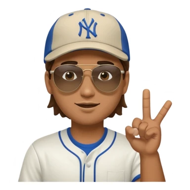 Cool hip guy with NY baseball cap and sunglasses flipping someone off sticker