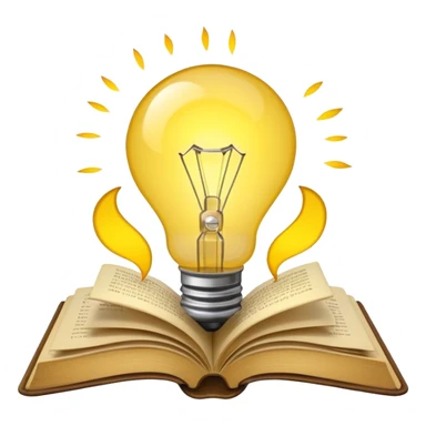 an emoji: a light bulb in a book, symbolizing inspiration sticker