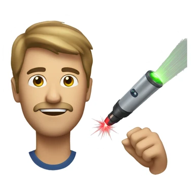 Guy using laser sticker