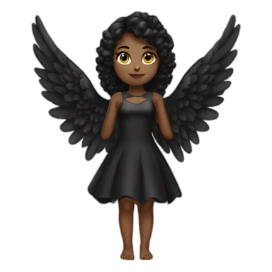 black angel girl wings sticker