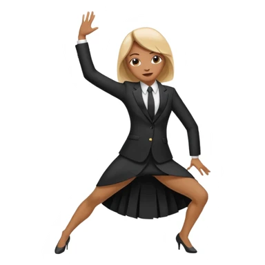 Person in splits dabbing at the same time in a dress suit sticker