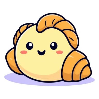 Croissant con ojos sticker