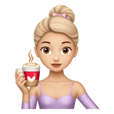 Ballerina with a cappuccino face sticker