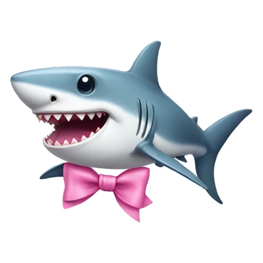 Cute shark with a pink bow sticker