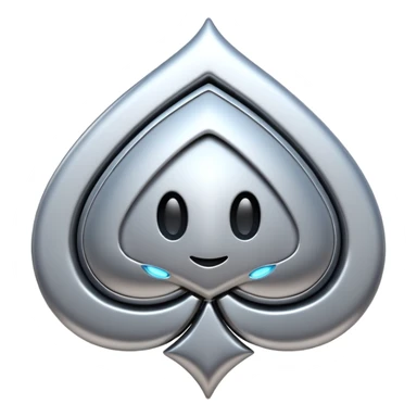 abstract amulet emoji, liquid metal form, symmetrical design, mystical futuristic 3D icon, isolated on white sticker