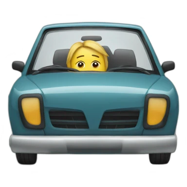 A frustrated user in a broken car sticker