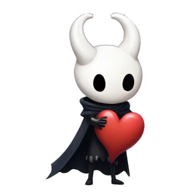 little hollow knight main character with big red heart sticker