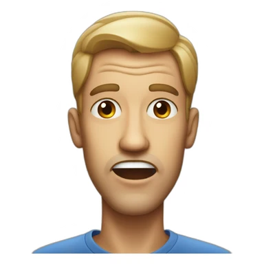 Man with open mouth and rolling eyes sticker