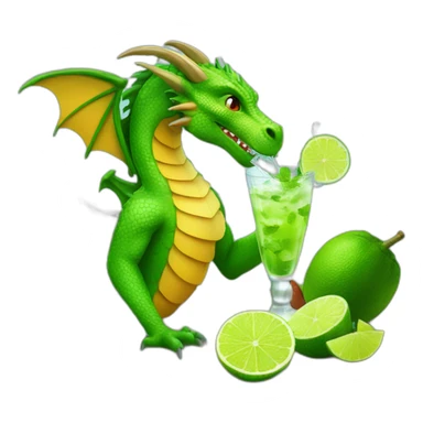 dragon drinking mojito sticker