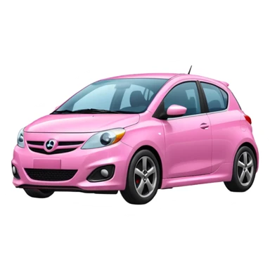 Create a pink hatchback car sticker
