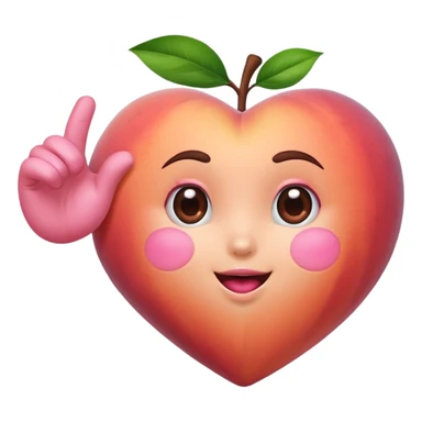 Peach with heart and slap and shake sticker