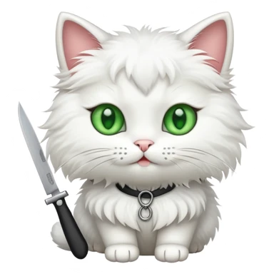 cute cat with a knife sticker