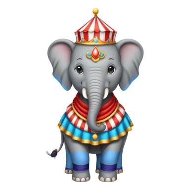 Elephant, circus cloth sticker