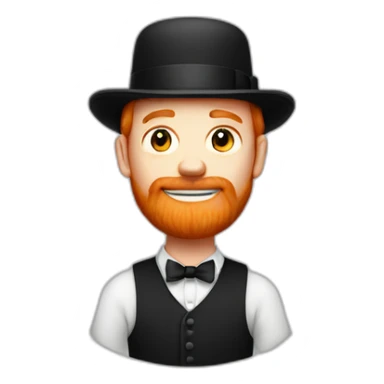 tall ginger man in bowler hat sticker